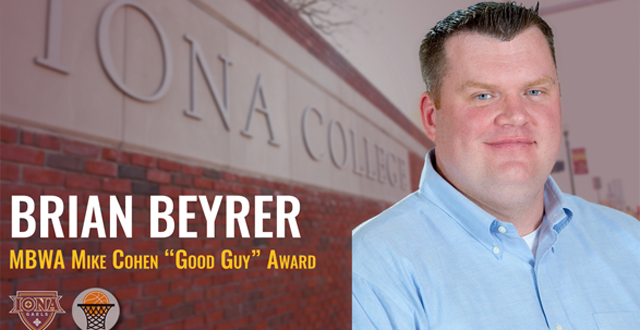 Brian Beyrer of Iona Honored With MBWA Mike Cohen